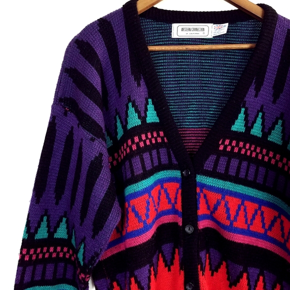 Vintage 90's Western Connection Cardigan Sweater - Picture 2 of 5